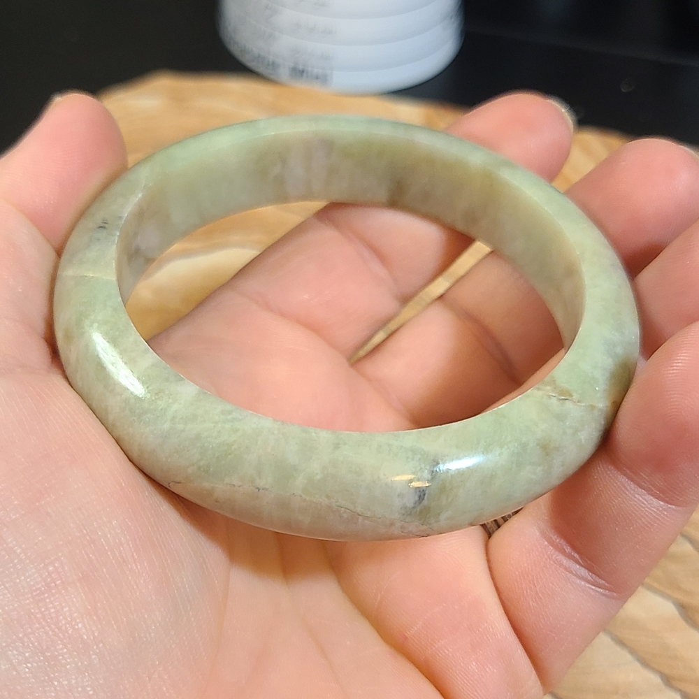 Solid Jade Bangle Bracelet - image 3